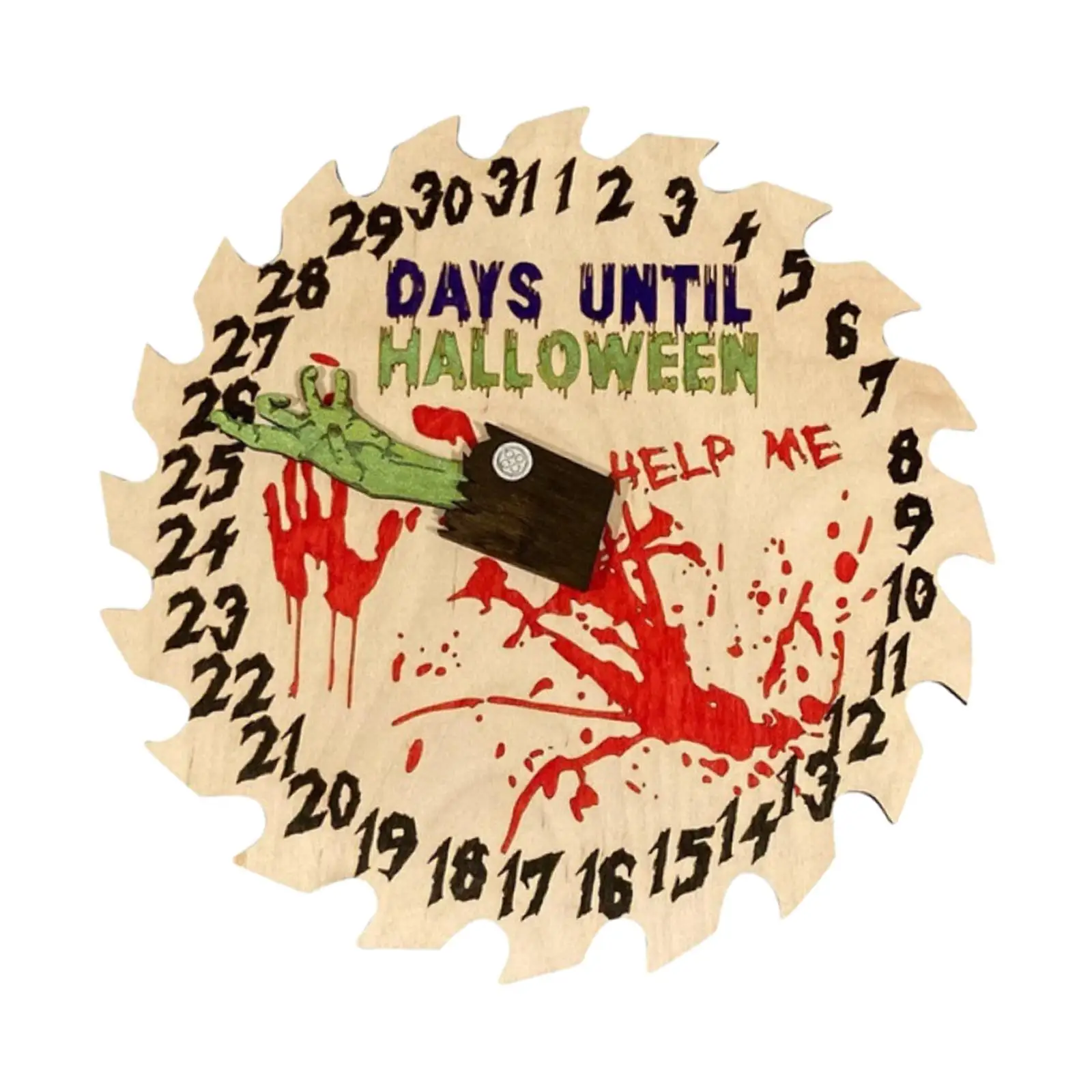 

Halloween Advent Calendar Countdown Calendar Movable Gothic Decor Round Gifts 30cm Ornament for Haunted House Holiday Party