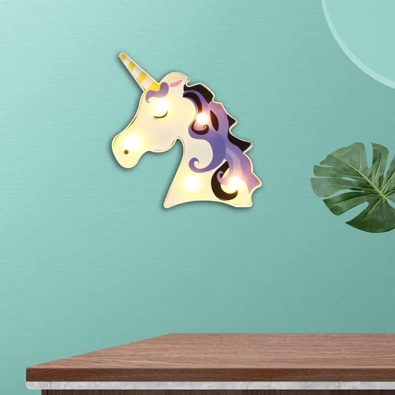 

СВЕТОДИОДНЫЙ 3D ночсветильник в виде единорога, сказочное светильник шение для спальни, питание от батарейки AA, рождественский подарок для детей