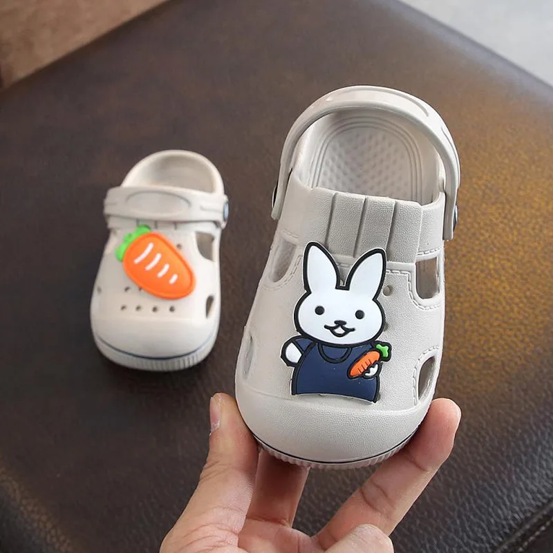 

2-5y Kids Mules & Clogs Summer Baby Boys Girls Sandals Flat Heels Rabbit Turnip Slippers Children's Garden Shoes Y17 2022