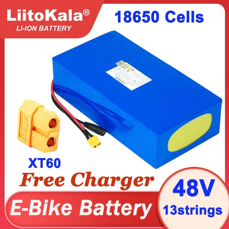Liitokala 48V 32ah 1500W electric bike battery 48V 20ah 24ah 18ah 15ah 18650 lithium batteries for 54.6v750W 1000W ebike motor