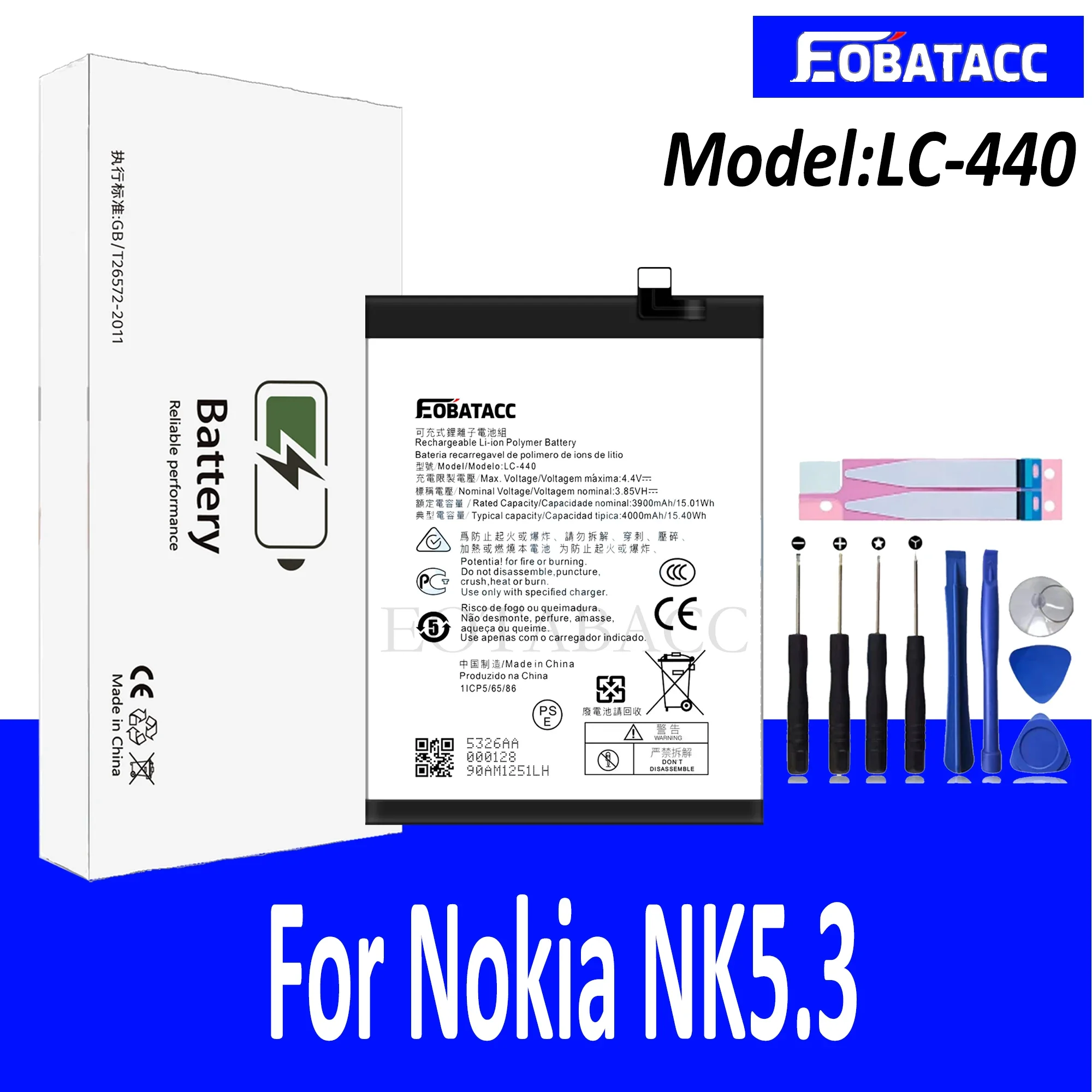 EOTABACC 100% новый оригинальный аккумулятор LC-440 для Nokia NK5.3 телефона + инструменты