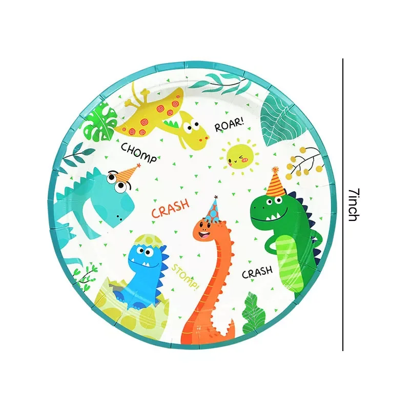 

2022 49Pcs Dinosaur Theme Party Disposable Tableware Set Paper Plate Cup Kids Boy Jungle Birthday Party Decoration Baby Shower F