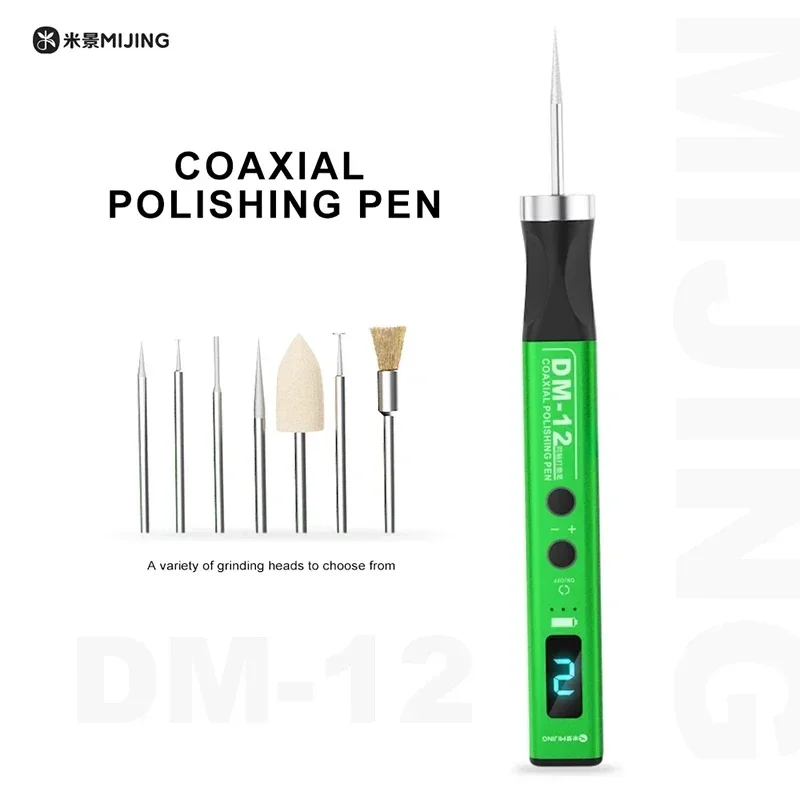 Фото MiJing DM-12 коаксиальная полировальная ручка для телефона, микросхема, процессор, сверление, гравировка, ремонт, шлифовка, умная электрическая полировальная ручка №1