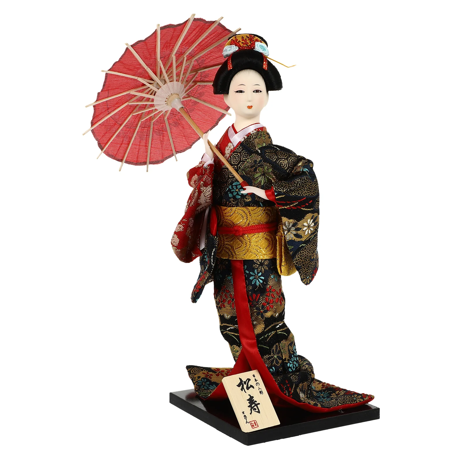 

Japanese Geisha Ornaments Oriental Figurines Desktop Wooden Household Decor