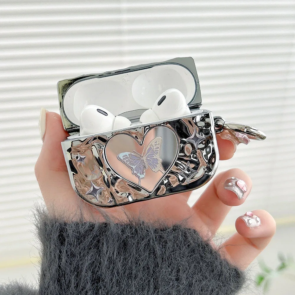 Гальванизированное серебристое зеркало для макияжа с любовным сердцем и