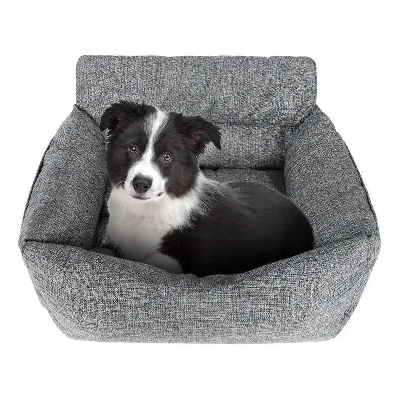 

Автомобильное сиденье для собаки, сиденье-бустер для собаки, сиденье-бустер с регулируемыми ремнями, мягкая подкладка, складное полотно и