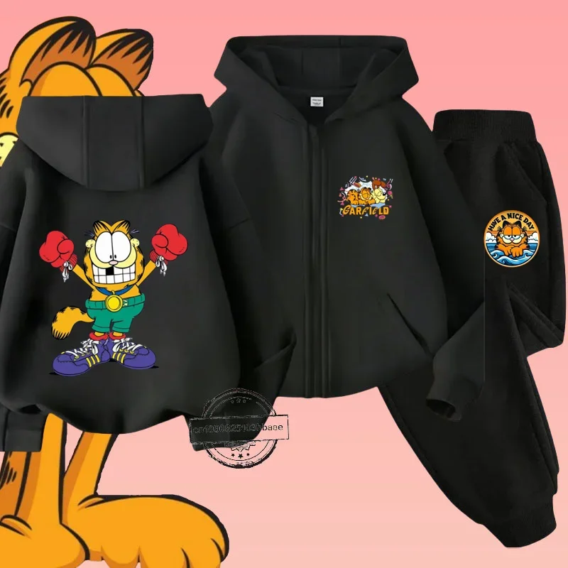 Комплект Детской Одежды С Принтом Гарфилда На Молнии Длинными Рукавами