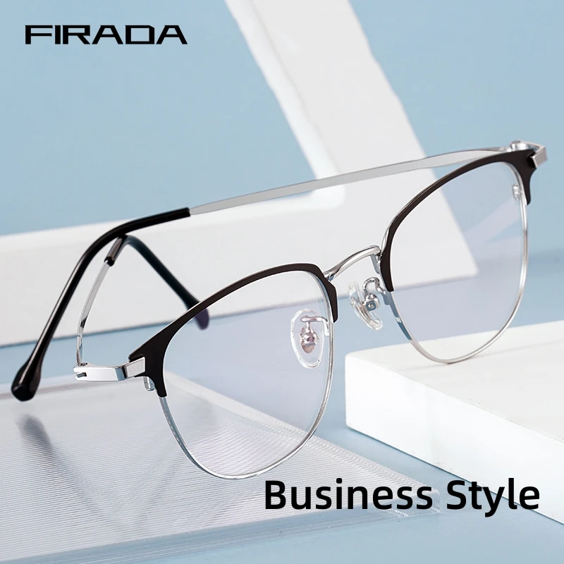 

FIRADA Fashion Eyeglasses Women's Comfortable Vintage Metal Eyewear 2023 Myopia Optical Prescription Glasses Frame For Men 3389H