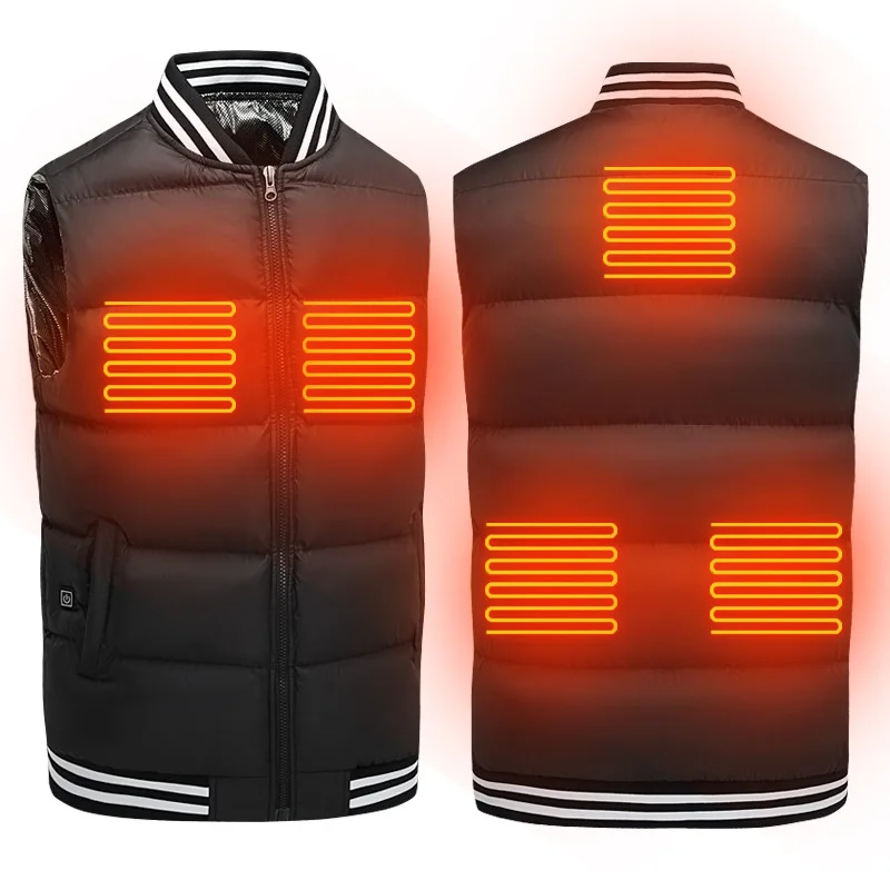 

High Quality Men Women Winter USB Heating Vest Smart Heating Cotton Vest Infrared Electr Ski Skating SportWaistcoat Jackets Warm