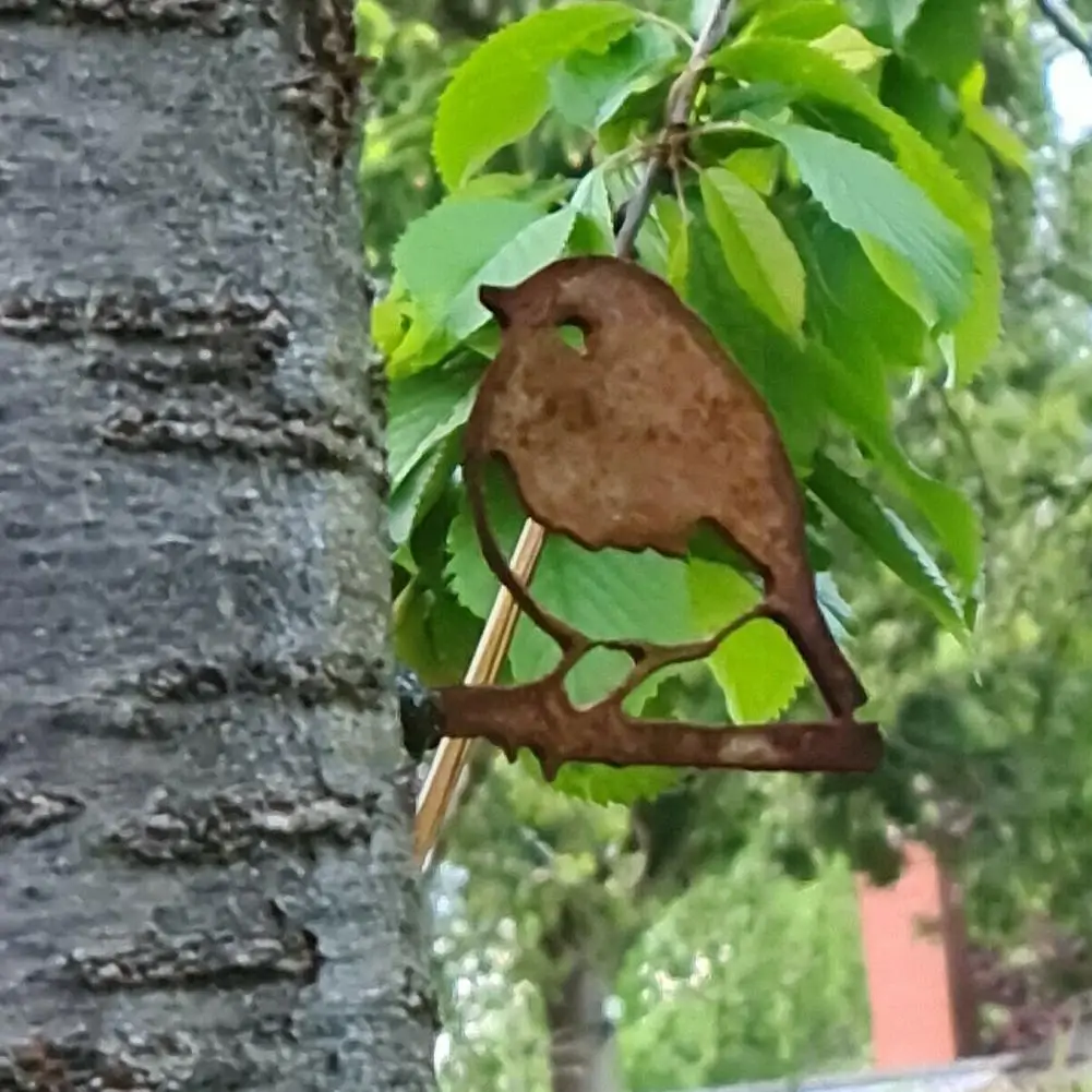 

Metal Birds Art Silhouette Decoration Exquisite Birds Shape Iron Garden Stake Tree Ornament for Home Courtyard Y3M3