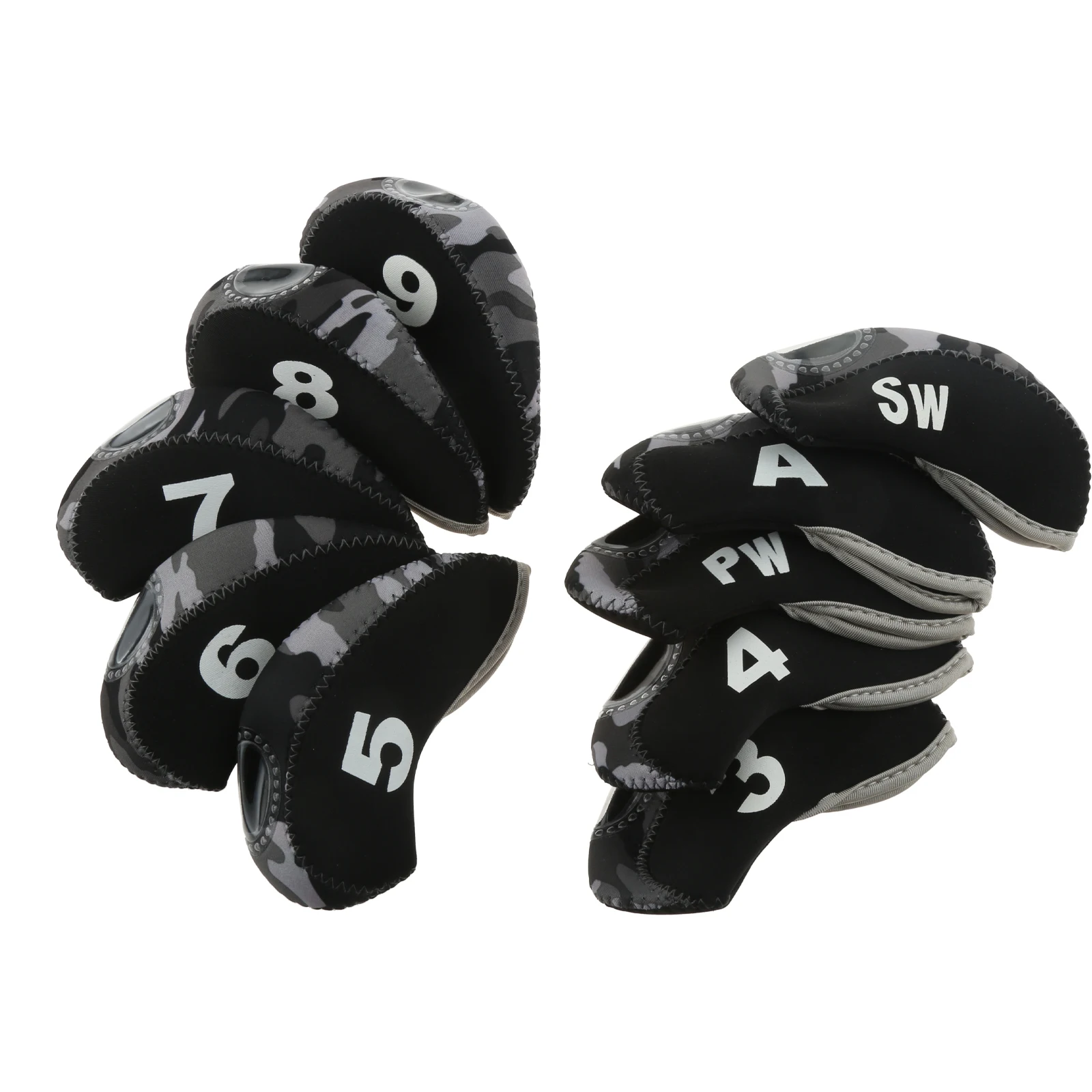 Covers Set 3,4,5,6,7,8,9,a,sw,pw Waterproof Neoprene Golf Club Head Cover Protective Headcover Lightweight