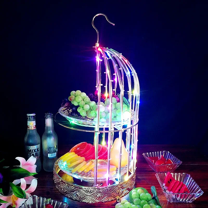 Светящаяся подставка для фруктов снэков креативная бара клетка миска ночная