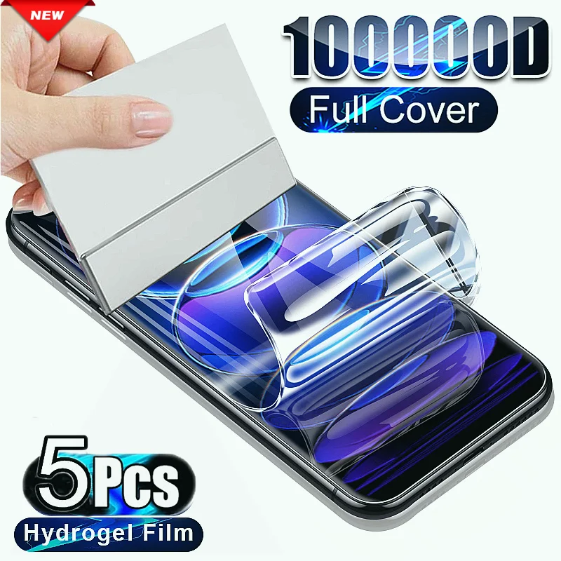 

1-5Pcs Hydrogel Film For Xiaomi Redmi Note 12 11 10 9 8 7 Pro Plus 10S 9S Full Cover Screen Protector For 9C 9A 10A 10C K60pro