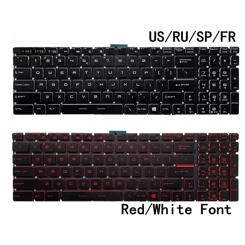 Фото Клавиатура для ноутбука US/RU/SP/FR для MSI GP62/M GP63 GP65 GP72 GP73 GP75 GL60 GL62 GL63/M GL65 GL72/M GL73 GL75 GF75 GV62 CR72 CX72 №1