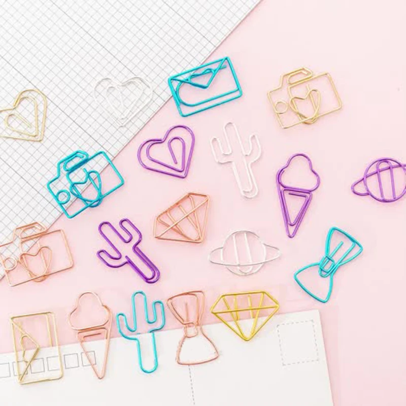 

10 Pcs/set Creative Star Mini Paper Clip Cartoon Color Metal Binder Clips Personality Office Bookmark Clips School Supplies