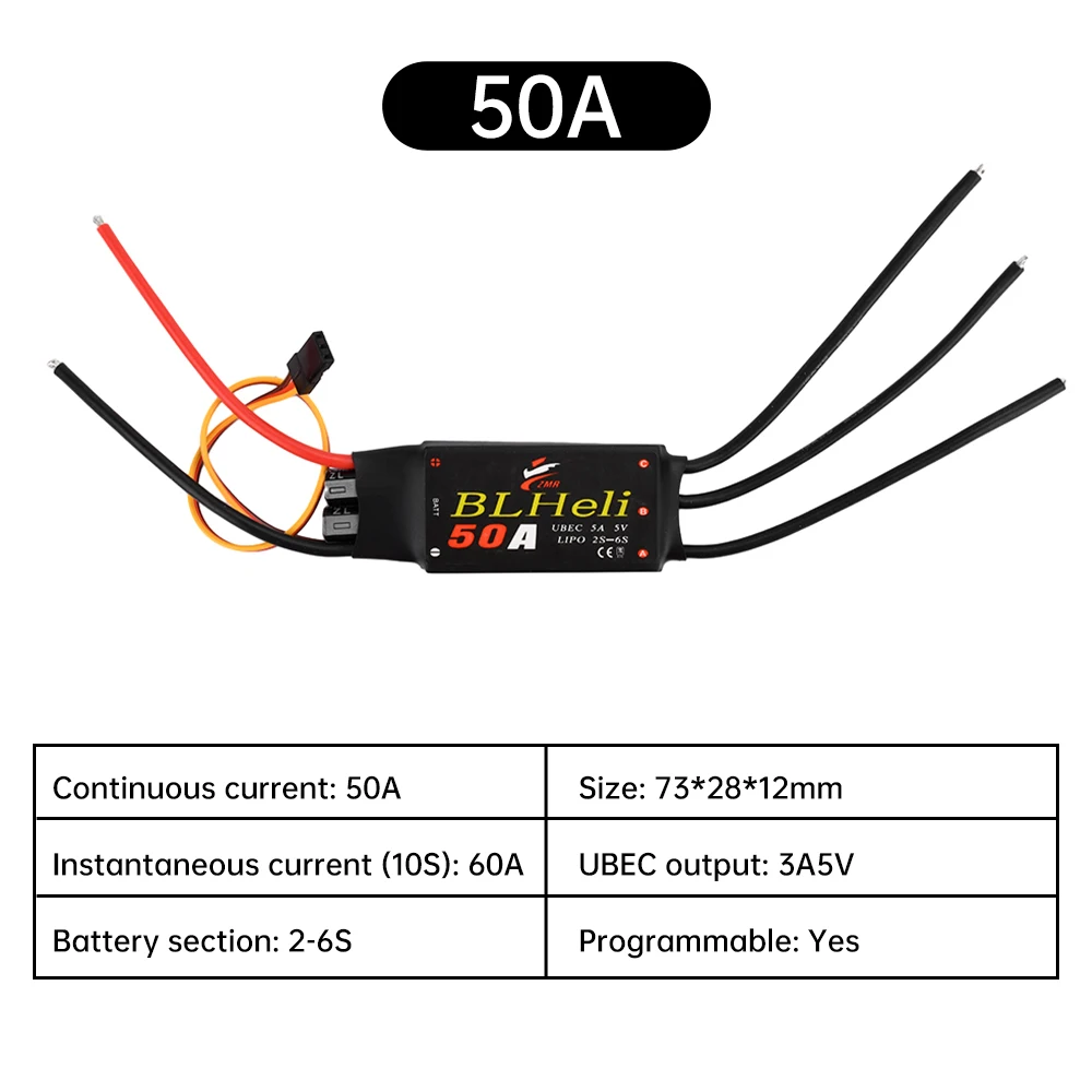 1 шт. BLHeli бесщеточный Esc 12A/20A/30A/40A/50A с Ubec подходит для модели квадрокоптера Diy Fpv