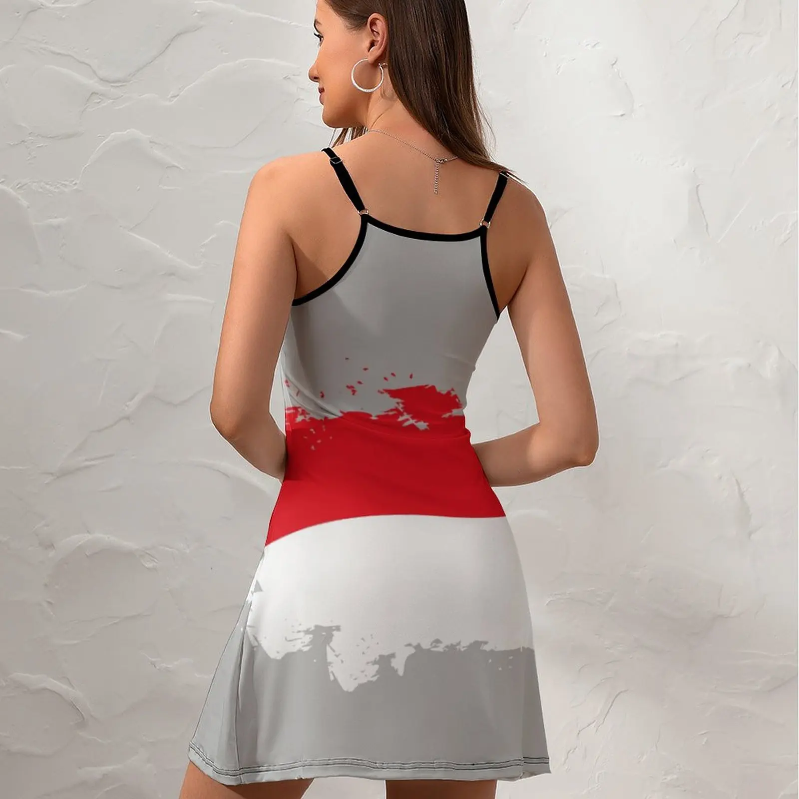 Ретро винтажный флаг Монако. Женское платье на бретельках Повседневное