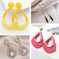 water drop hanging earrings for women shiny crystal dangle earrings luxury ear jewelry rhinestone earrings bijoux femme luxe