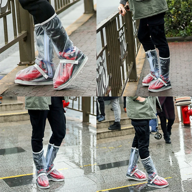 Universal Long Tube Waterproof Shoe Cover Waterproof Relectors Rain Boots White Black Reusable Men Women Outdoor Wear Rain Boots