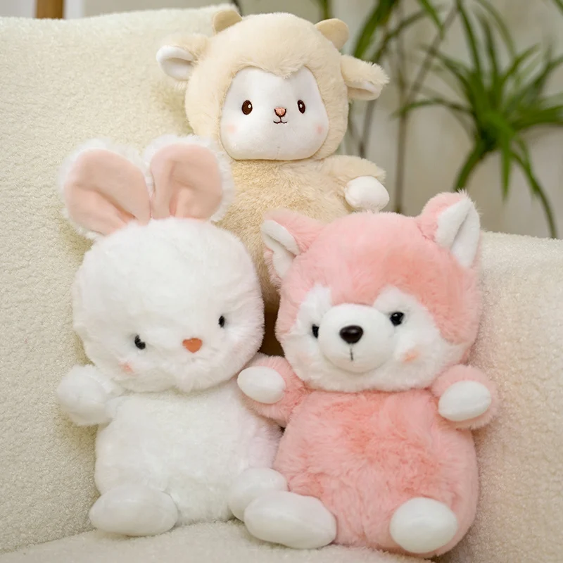 

23cm Cute Sheep Plush Toy Stuffed Animals Lovely Alpaca Rabbit Foxes Doll Furry Lamb Bunny Plushies Birthday Gifts Child Girl