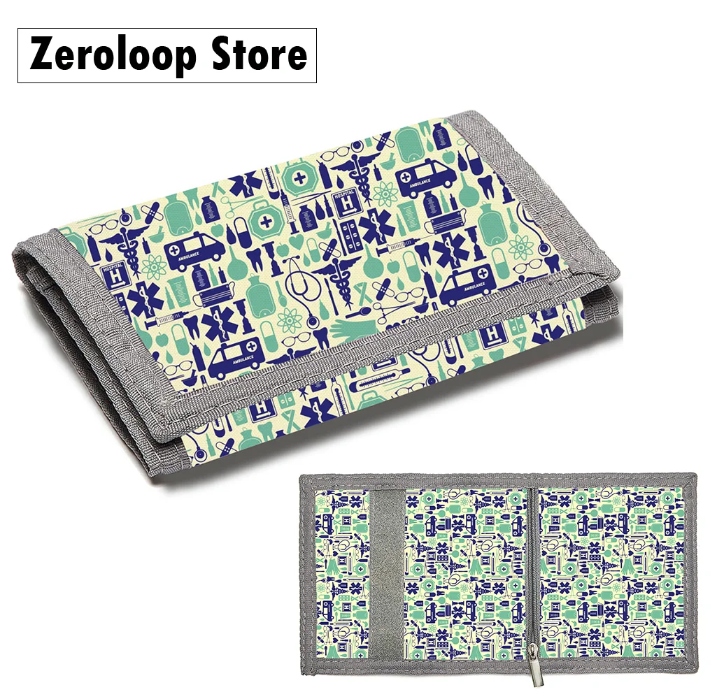 

Детский холщовый кошелек с мультяшным принтом, складной моющийся клатч на липучке с несколькими карманами для студентов, держатель для карт