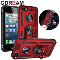 gdream shockproof phone case for iphone touch 5 6 7 military grade anti drop ring magnetic holder protective cover for iphone 5s