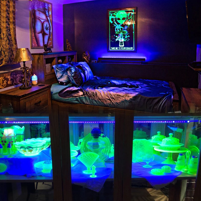 Дешево Лампа для омывателя стен 10 Вт, 40 светодиодов, УФ-лампа фиолетового и черного цветов, для бара KTV, с широким давлением, S 365 395 штепсельная вилка ...