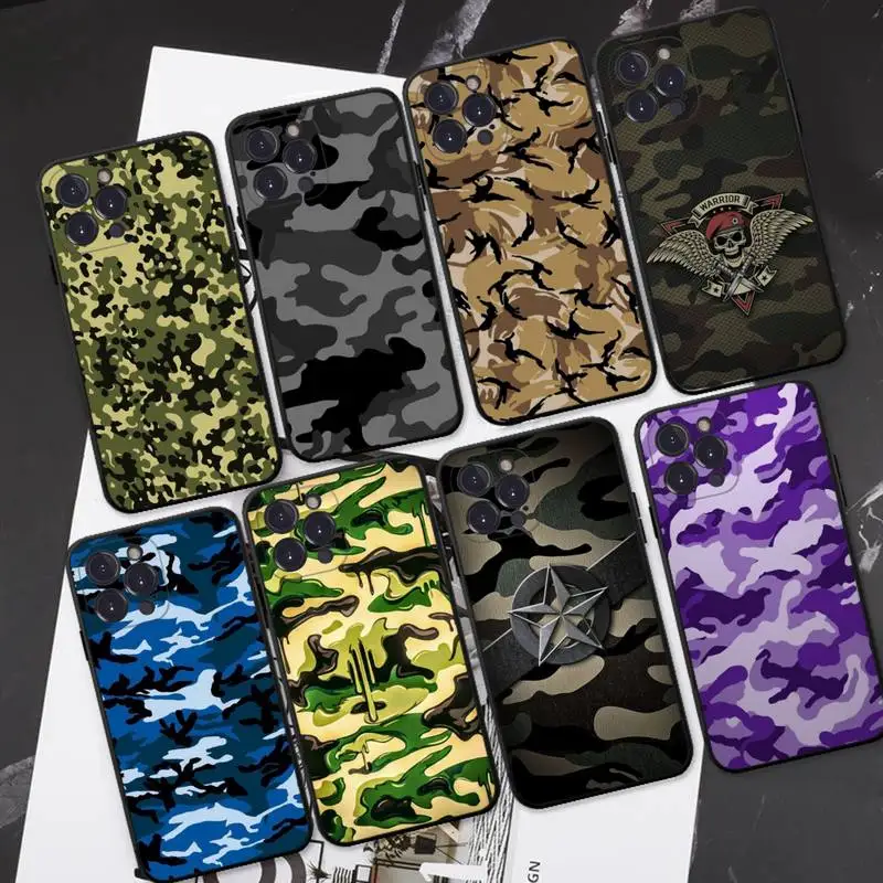 

Camo Military Army Phone Case For iPhone 8 7 6 6S Plus X SE 2020 XR XS 14 11 12 13 Mini Pro Max Mobile Case