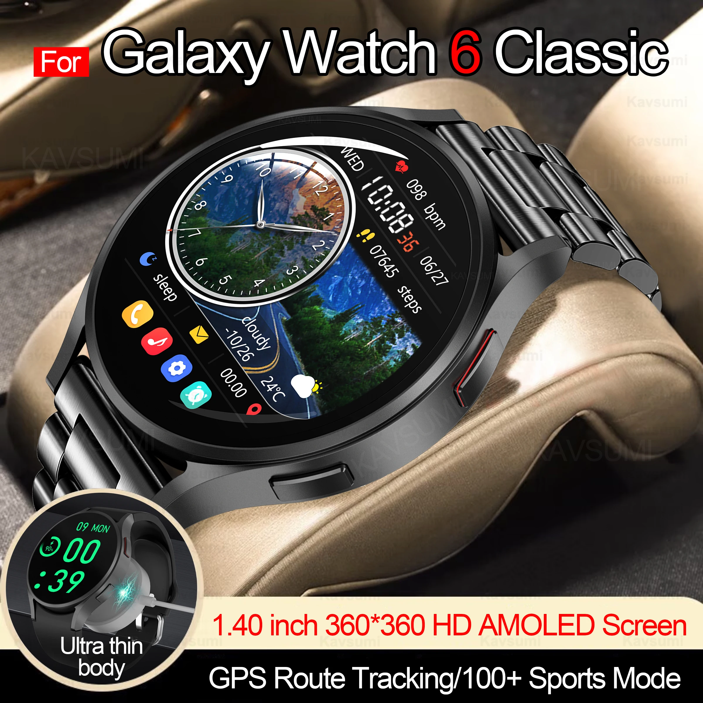

Смарт-часы для Galaxy Watch 6 Pro, 1,4 дюйма, с функцией голосового вызова