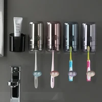 wall mounted automatic toothpaste squeezer toothpaste dispenser magnetic toothbrush holder toothpaste rack home bathroom set