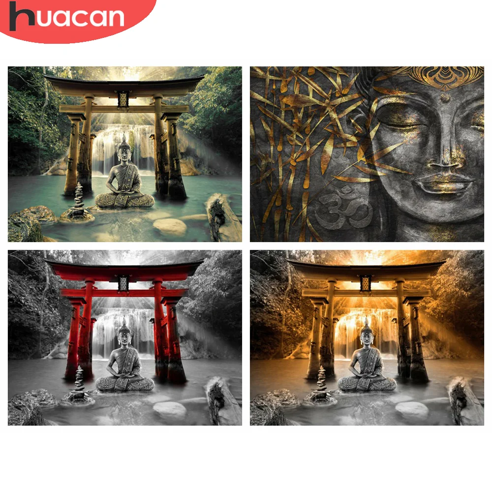 

HUACAN 5D DIY Diamond Painting Buddha Full Square/Round Mosaic Religion Embroidery Kit Decoration For Home