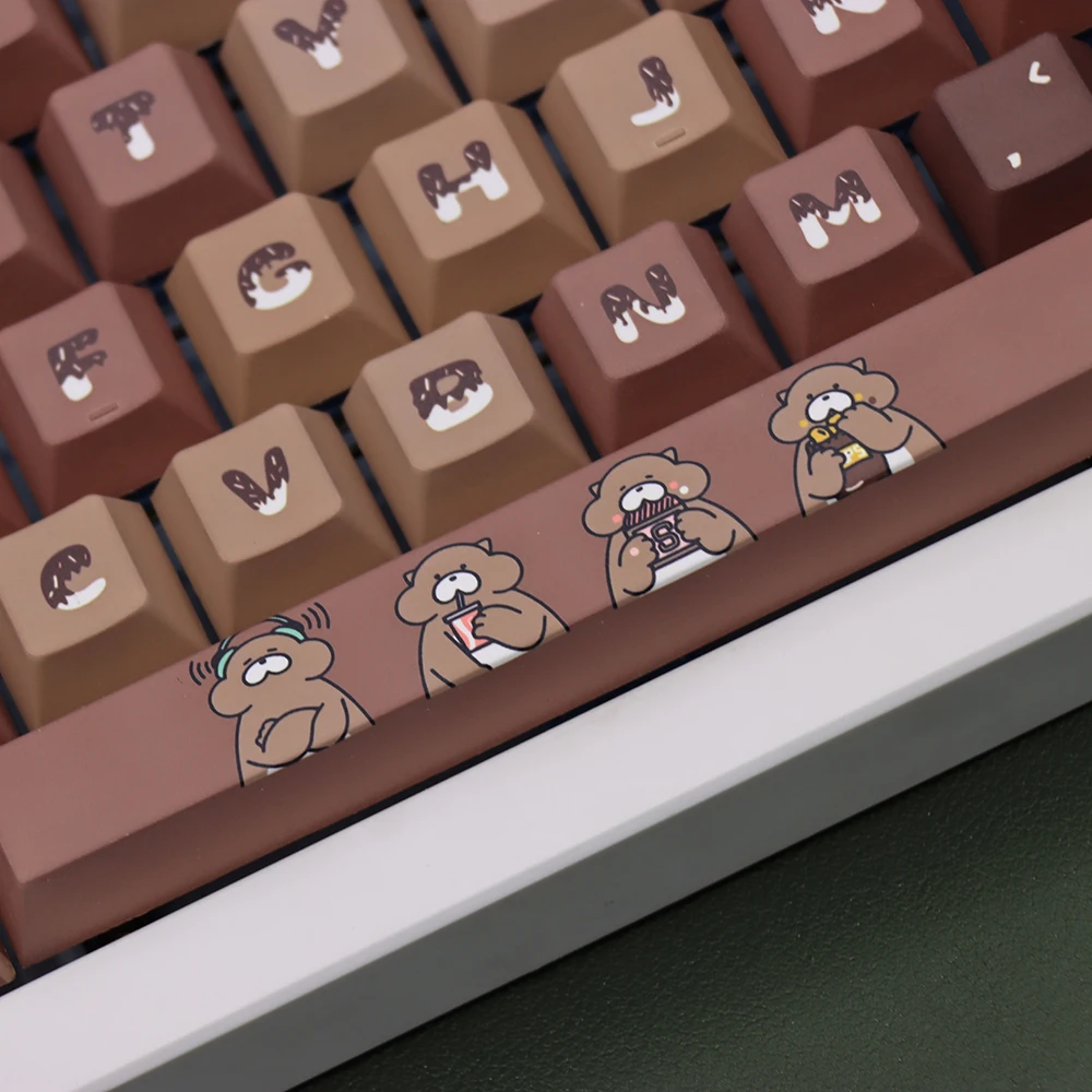 Lucky Bear коричневый постепенное Keycap для вишневого профиля PBT Материал Ретро стиль