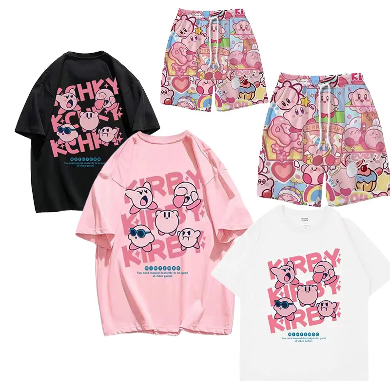 Sanrios Kawaii NASA HOT STYLE Kirby Basketball pants Men's and women's couple wear shorts Gift for boyfriend Christmas gift