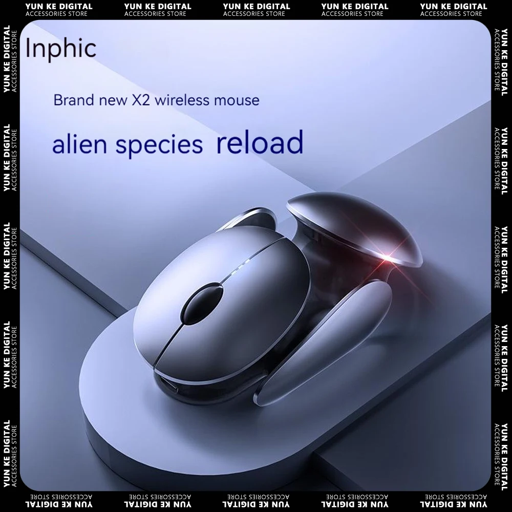 

Inphic X2 Wireless Mouse 2.4GHz Three-mode 1600dpi Silent Mouse Typec Rechargeable For Pc Gamer Office Computer Game Accessory