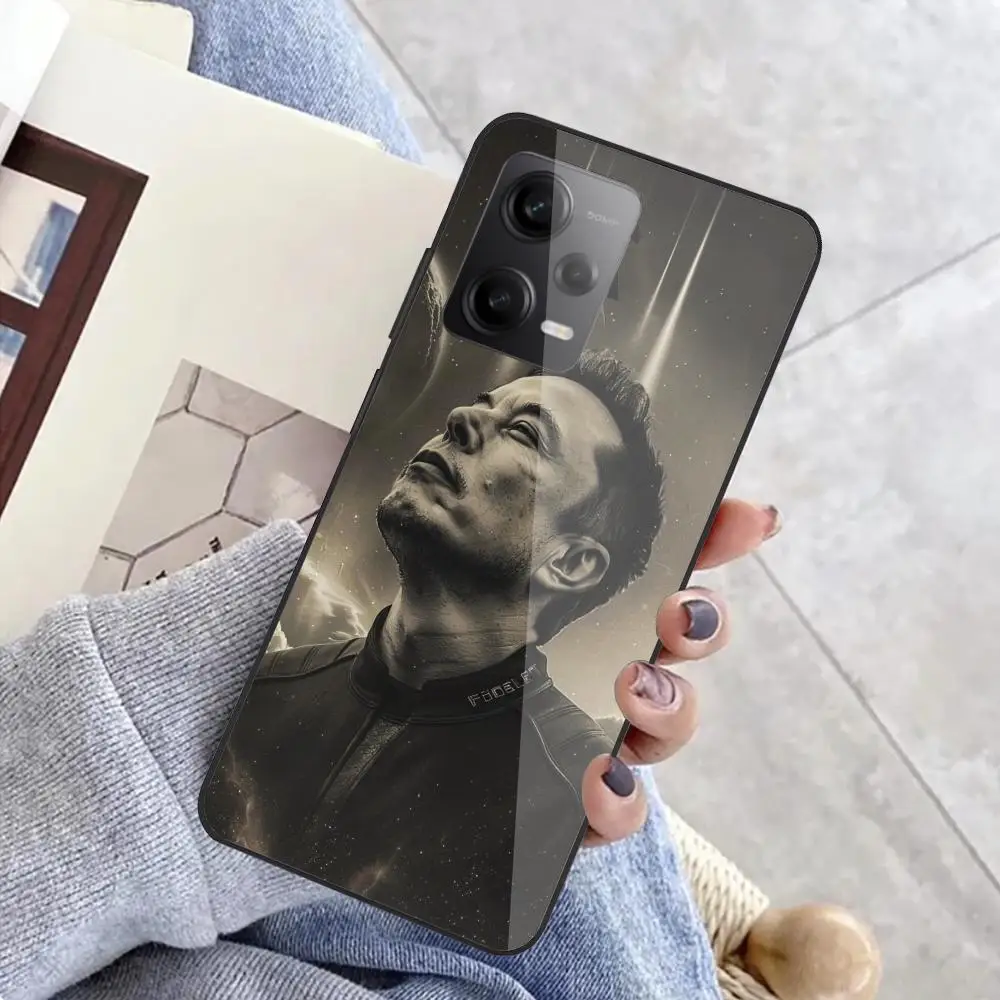 Чехол для телефона Redmi Note 13 Pro Plus 12 11 A3X A1 A2 13C 12C черное стекло R_reeve_Musks чехлы