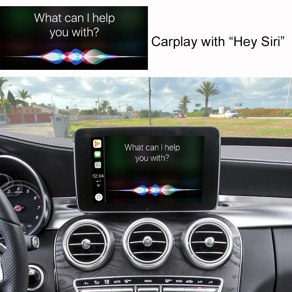 Беспроводное радио CarPlay для Mercedes Benz C-Class W205 GLC с Android Авто Mirror Link AirPlay