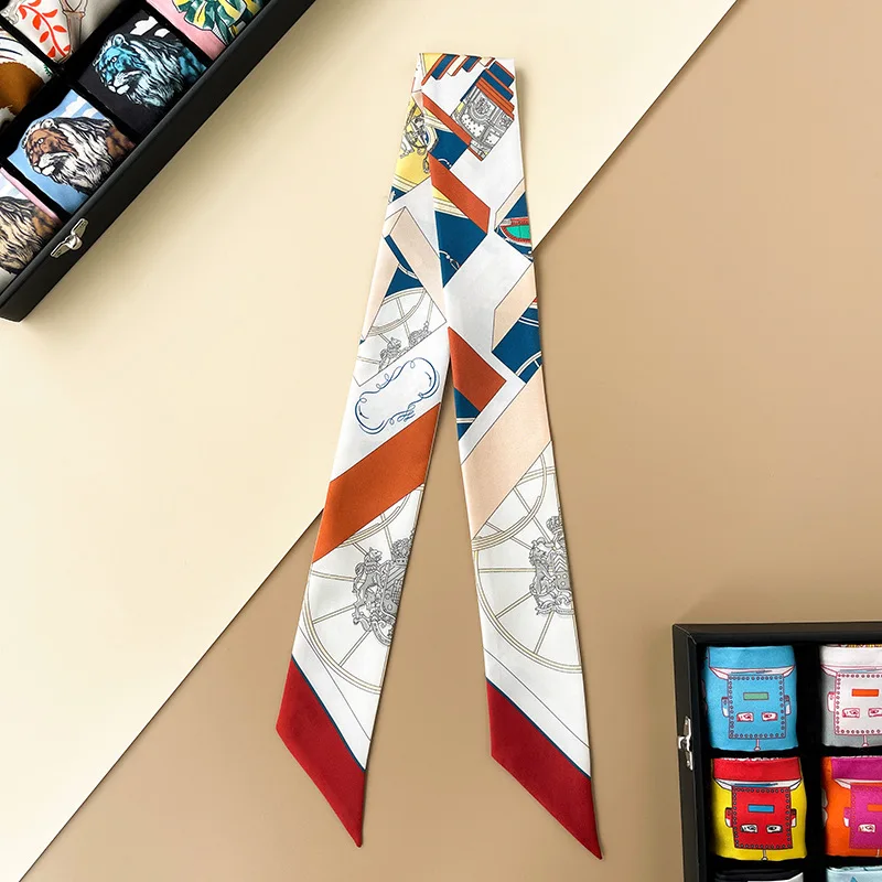 

100% Silk 18 m silkworm silk H home Silk small silk scarf Headband package treatment decorative long silk headband gift