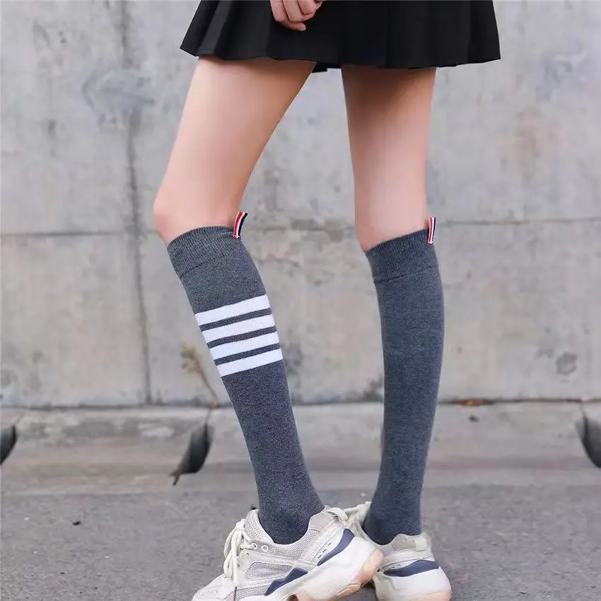 2022 Summer New Striped Women's Tube Socks JK Trend Knee-high Calf Socks Fashion Japanese Korean College Style Short Skirt Socks
