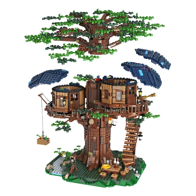 

All Seasons Treehouse City Building Blocks Big Tree House Room Home Bricks Set Kids Children Toys DIY Gift