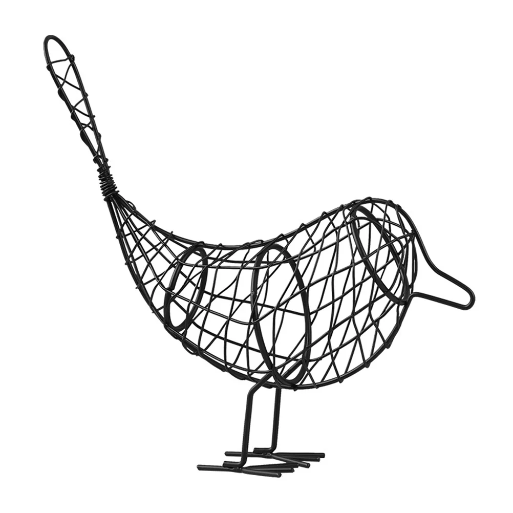 

Bird Decor Iron Home Figurine Animals Sculpture Wire Room Decorative Dining Ornament Sculptures Birds Black Metal Desktop Statue