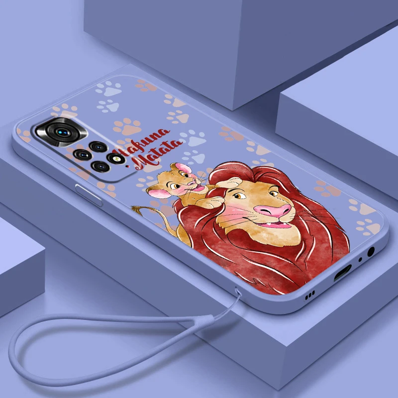 

Disney Lion King Simba Phone Case For Xiaomi Redmi Note 12 11T 11S 11E 10S 10T 10 9T Pro Plus Liquid Rope Funda Cover