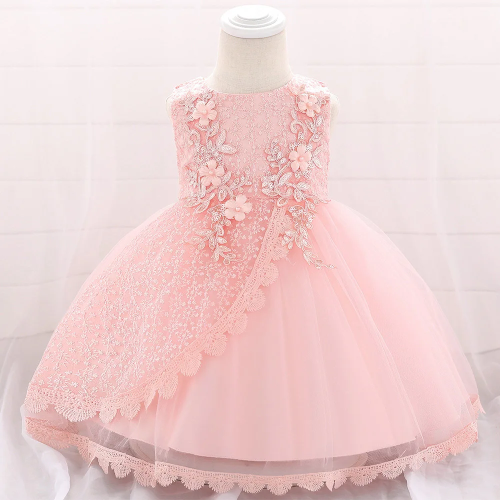 

Kids Birthday Party Vestidos Toddler First Communion Clothing Infant Baby Girls Dress For 3M 6M 12M 24M 1st Years CL1902XZ