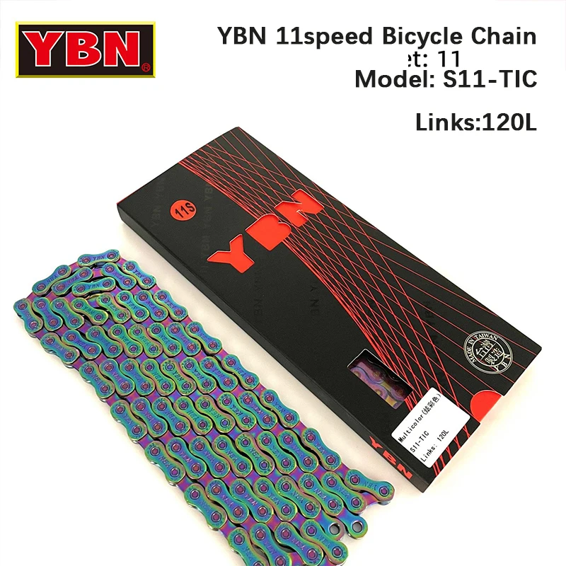 

YBN 11s S11-TIC Bicycle Chain Super Cool 120L 260g MTB Road Bike Chain For Campanolo For Shimano For SRAM System Bicycle Parts