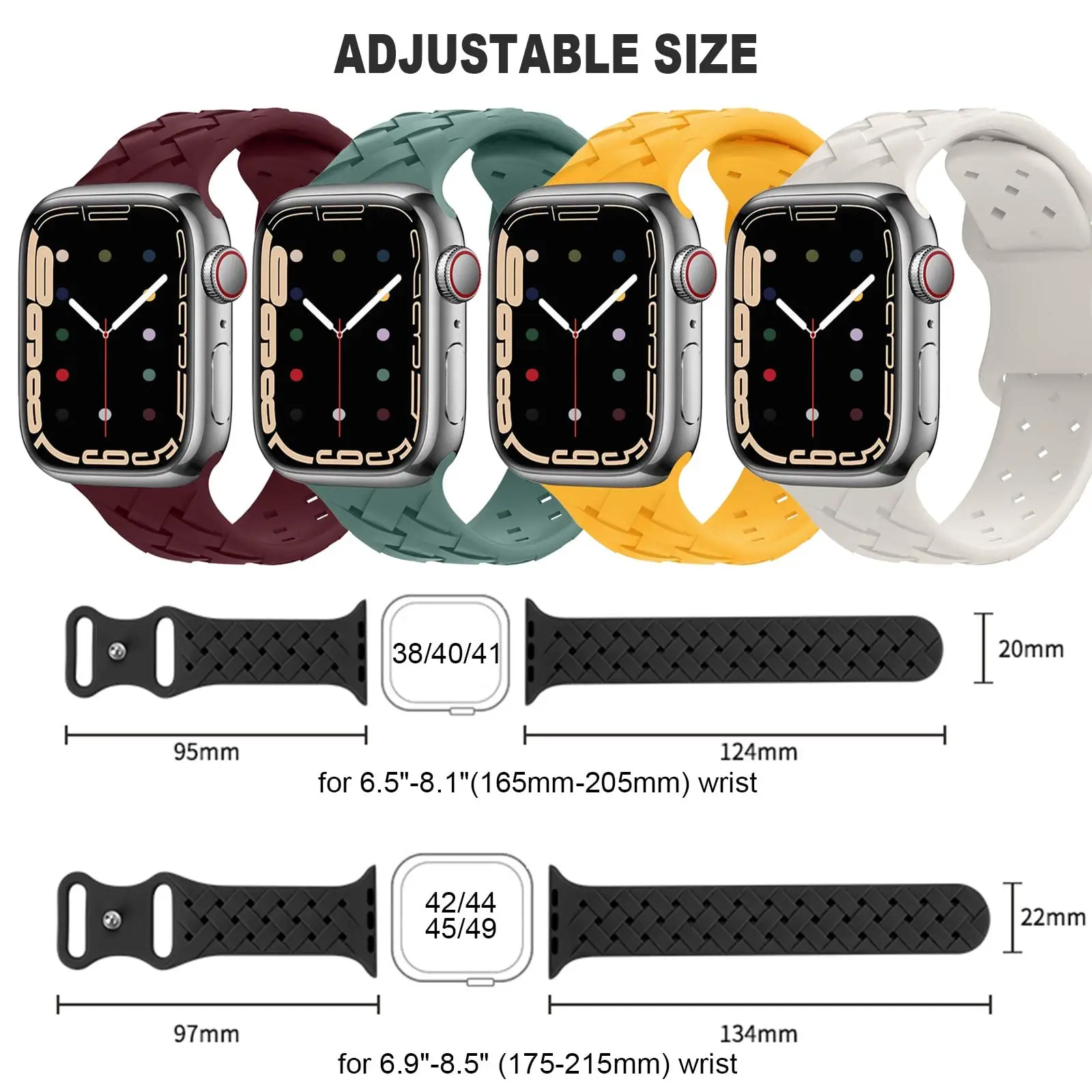 Ремешок Плетеный для Apple Watch Band 44 мм 40 мм 45 мм 49 мм 41 мм 42 мм, Воздухопроницаемый браслет для iwatch series 8 7 se 3 4 5 6 ultra (art.: 3920c20abb65e) - 3920c20abb65e