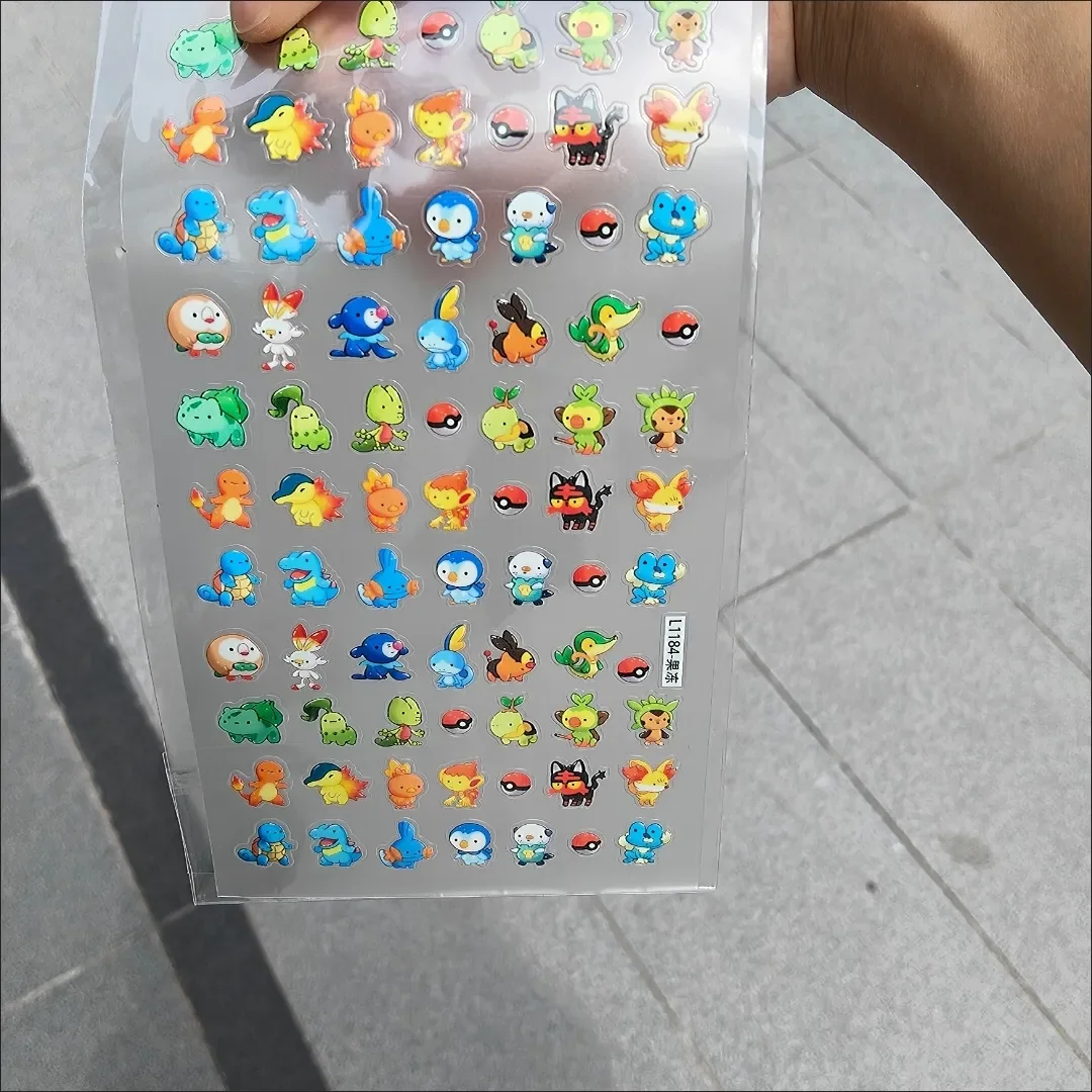 Наклейки для ногтей Pokémon: Чармандер, Бульбазавр. Аниме-аксессуары, рельефные мультяшные наклейки для DIY-декора чехлов для телефонов, водонепроницаемые, для оформления дневников. (art.: 3920dbcf5bc20) - 3920dbcf5bc20