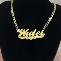 name necklace custom double necklace customized plating 18k gold necklace custom necklac for women jewelry
