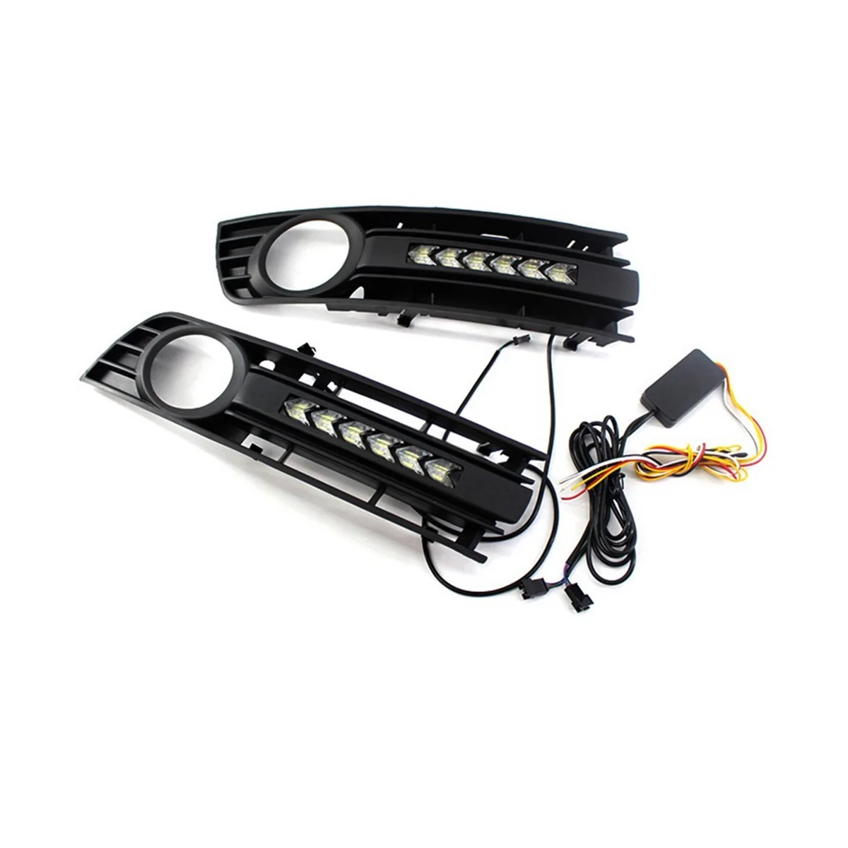 

Front Fog Light LED Daytime Running Light Grille Fog Light Frame Car for Audi A4 B6 2001-2005 8E0807681 8E0807682 A