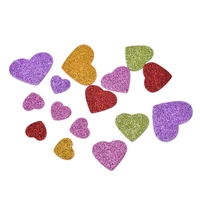 colorful heart confetti mixed size glitter foam heart stickers diy scrapbooking craft kids toy party decoration 45pcspack