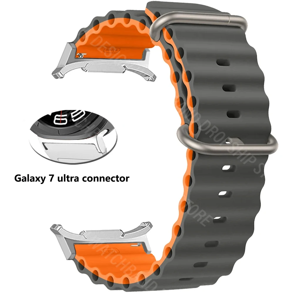 Ремешок силиконовый для Samsung Galaxy Watch Ultra спортивный мягкий браслет с загнутыми