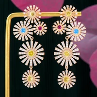 jimbora original design shiny cz round pendant earrings for women wedding bridal jewelry trendy noble high quality 2022